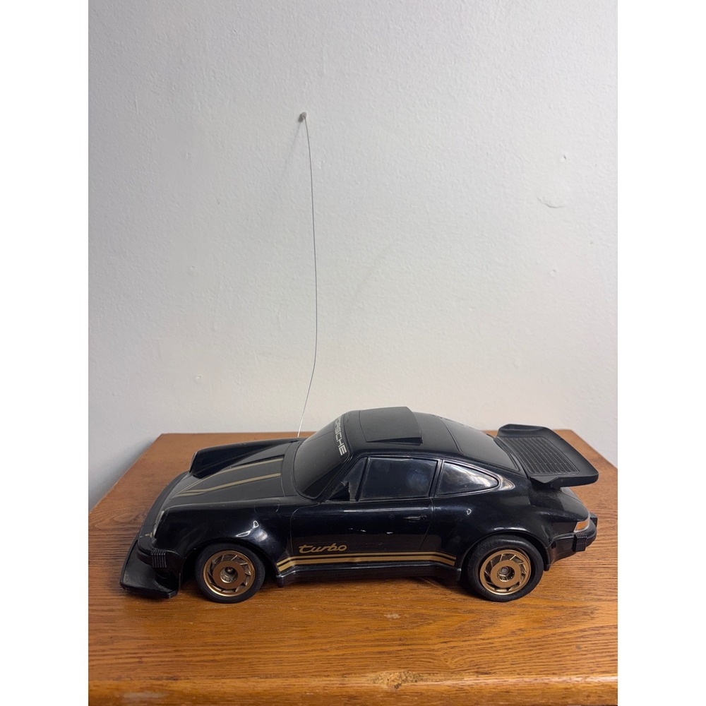 Vintage 1985 Nikko Porsche 911 Turbo RC Car Black Gold Japan Made UNTESTED